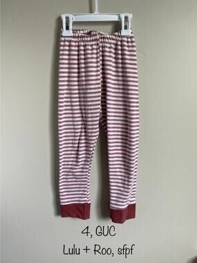 Lulu + Roo Handmade in USA Striped Pajama Bottoms Lounge Pants Girls Size 4